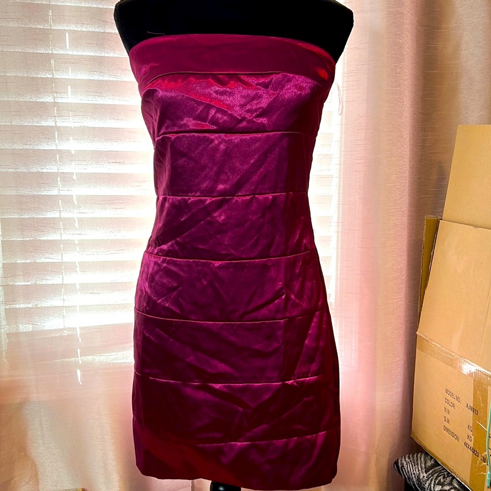 Strapless pink dress